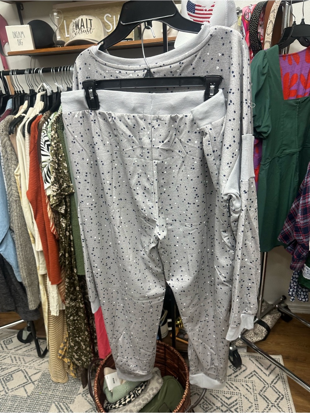 Splendid Light Gray Speckled Two-Piece Pajama Set - Picture 5 of 6